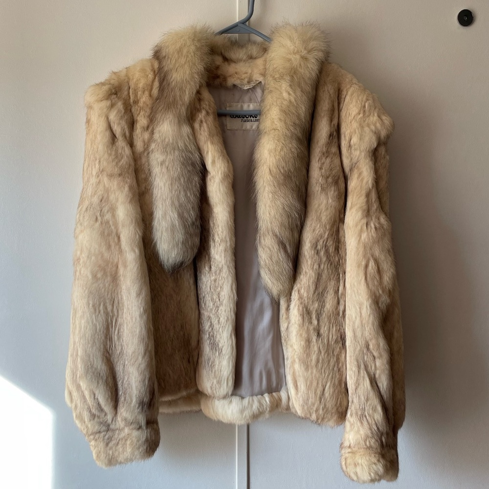 Wilson’s leather vintage real fur coat with fox tails
